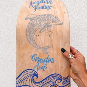 Demi planche de skate mandala dauphin customisation Demi planche de skate mandala dauphin customisation
