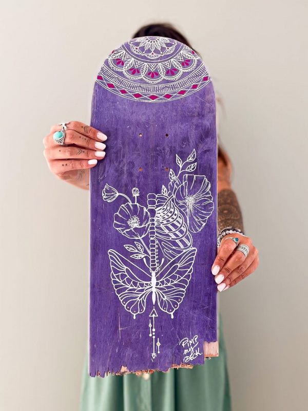 Demi planche de skate sur mesure mandala violette Demi planche de skate sur mesure mandala violette