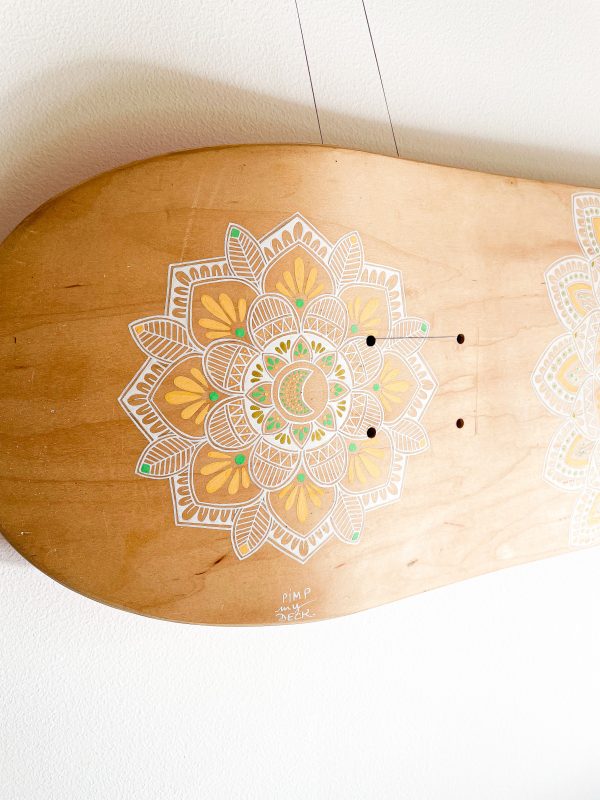 planche de skate recyclée mandala planche de skate recyclée mandala