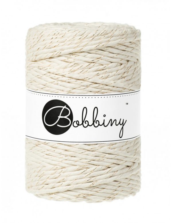Naturel doré Bobine coton Bobinny à peigner 5mm naturel doré - Bobine de fils pour macramé
