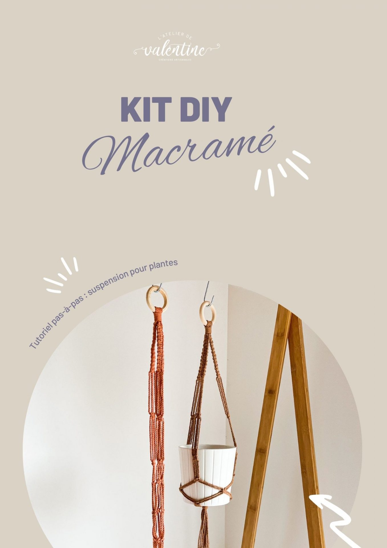 Kit DIY macramé - Suspension pour plante - L'atelier de Valentine