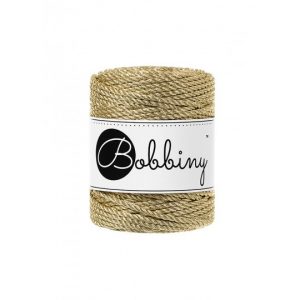 Bobine coton Bobinny 3PLY 3mm Metallic doré gold - Bobine de fils pour macramé