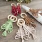Ronds de serviette sapin de noel en macrame