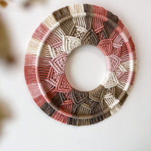 Soleil levant Grand naturel, sable, café, rose pastel et rose pivoine