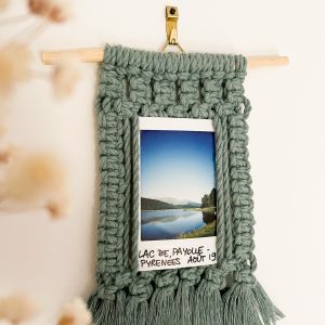 Suspension Polaroïd Suspension Polaroïd en macramé et bois flotté