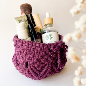 Vide poche, rangement salle de bain, entrée en macramé bohème