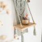 Etagère bohème en macramé et bois