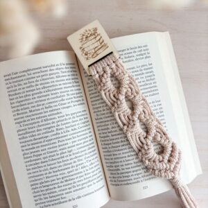 Marque-page Bois et Macramé