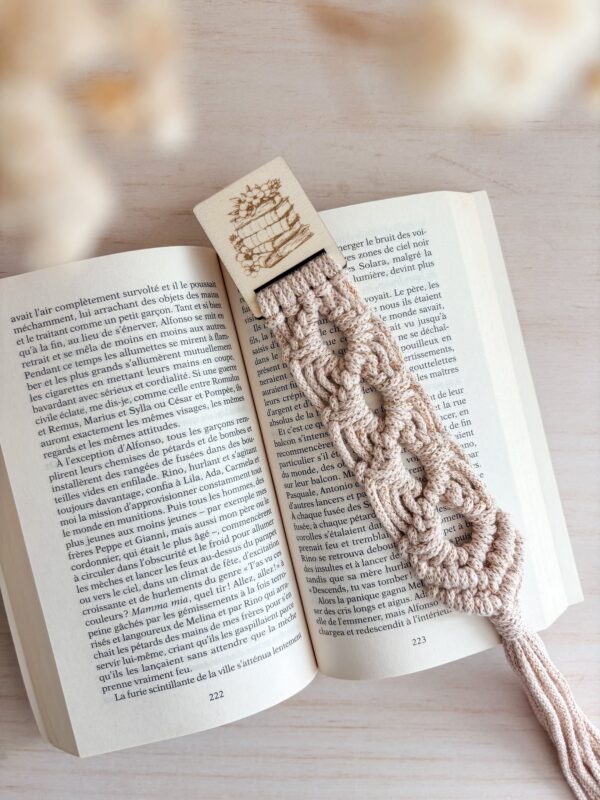 Marque page bois et macramé_01 Marque-page Bois et Macramé