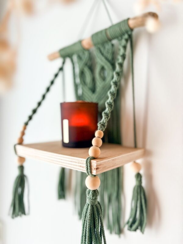 etagère macramé bois vert eucalyptus etagère macramé bois vert eucalyptus