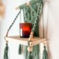 etagère macramé bois vert eucalyptus