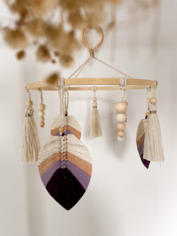 mobile bébé violet macramé mobile bébé violet macramé