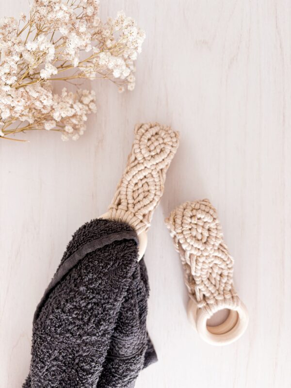 Porte torchon en macramé golden beige_02 Porte torchon en macramé golden beige_02