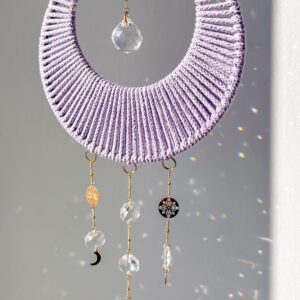 Attrape-Soleil Macramé Bijou & Prismes Arc-en-ciel