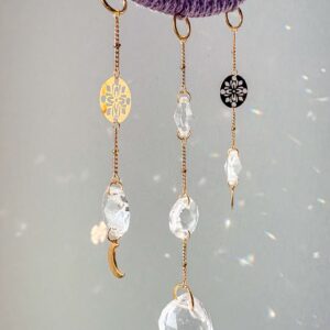 Attrape-Soleil Bijou de Lumière 15cm lavance_03 Attrape-Soleil Macramé Bijou & Prismes Arc-en-ciel
