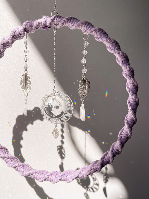 Attrape soleil lune de crystal lavande