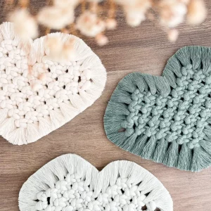 Tuto - Sous verre coeur en macramé