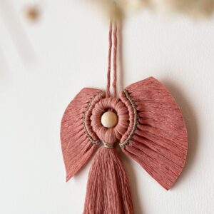Ange de noel rose blush en macramé
