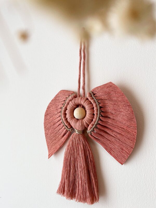 Ange de noel rose blush Ange de noel rose blush en macramé
