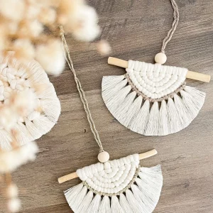 Tuto - Décoration petite demi lune en macramé