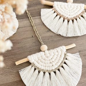 Décoration bois flotte et demi lune noel en macrame_4