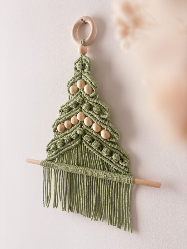 Sapin de noël en macramé kit pour débutant_01 Kit macramé sapin mural