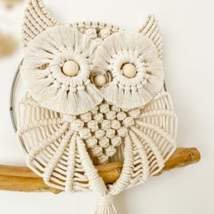 Hibou en macramé