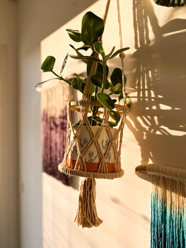 Panier suspendu suspension plante en macramé_01 Panier suspendu en macramé