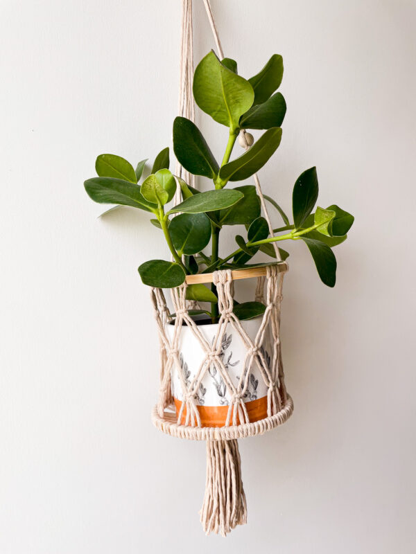 Panier suspendu suspension plante en macramé_03 Panier suspendu en macramé