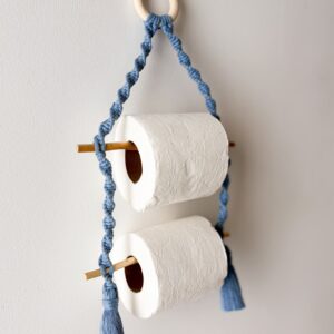 Dérouleur papier toilette double en macramé