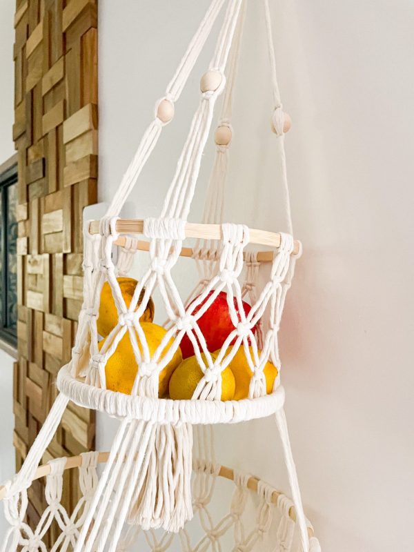 Double panier suspendu macramé_02 Double panier suspendu macramé_02