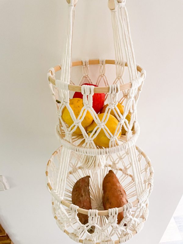 Double panier suspendu macramé_04 Double panier suspendu macramé_04