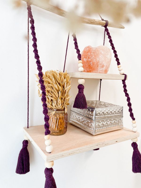 Étagère en macramé à 2 niveaux – L’atelier de Valentine Étagère en macramé à 2 niveaux - L'atelier de Valentine