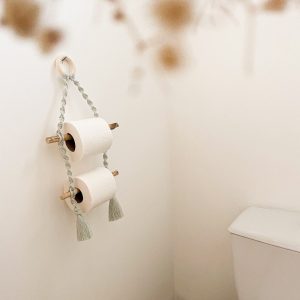 Dérouleur papier toilette double en macramé