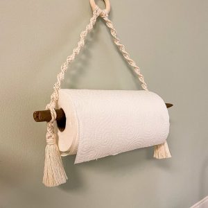 Dérouleur essuie-tout en macramé