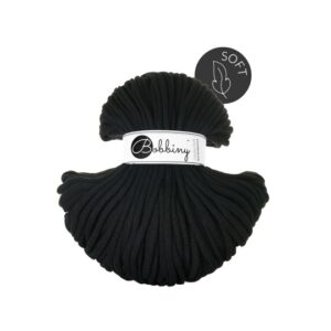 Corde coton tressé soff Bobbiny 8mm_noir Corde coton tressé soff Bobbiny 8mm