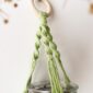 Petite suspension pour plante vert matcha macrame_01