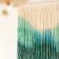 Teinture en macramé vert et bleu dune