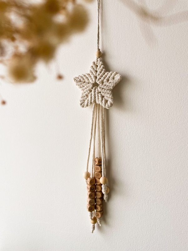 étoile filante personnalisée merci maitresse macramé
