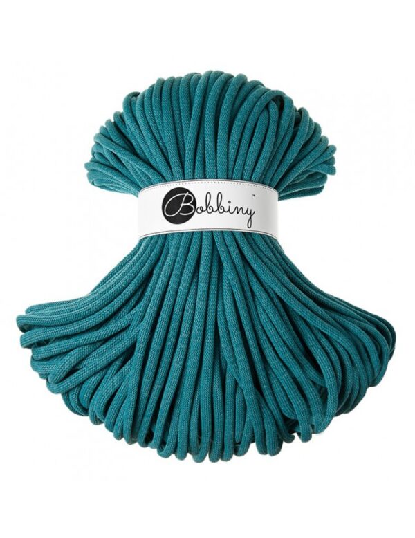Corde macramé coton tressé Bobbiny 9mm_bleu sarcelle Corde macramé coton tressé Bobbiny 9mm