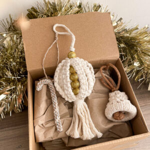 Coffret décoration de Noël en macramé