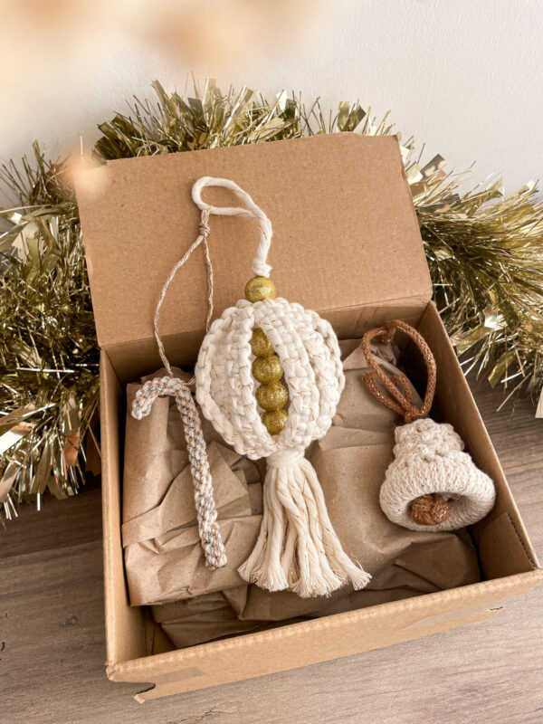 Coffret décoration de Noël en macramé