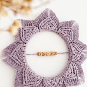Couronne Macramé Prénom – Modèle "Soleil"