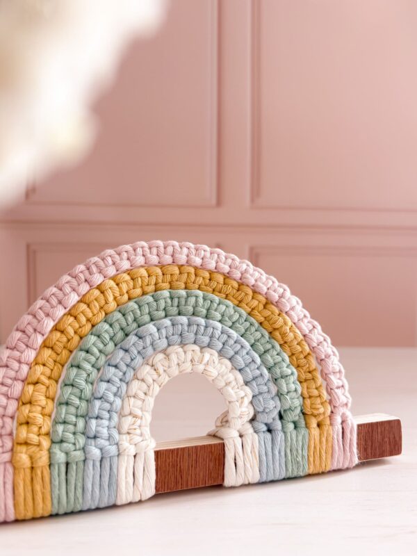 Arc en ciel en macramé personnalisé_04 Kit arc-en-ciel macramé