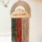 Décoration arc en ciel personnalisé en bois et macramé_02