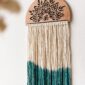 Décoration murale mandala et Ohm macramé teinture bleu_03