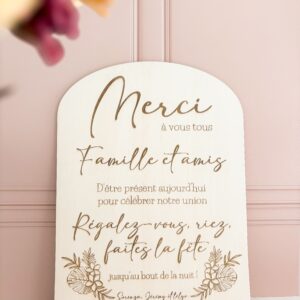 Pancarte en bois personnalisée mariage