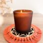 Sous-verre et centre de table mandala bois avec franges macramé