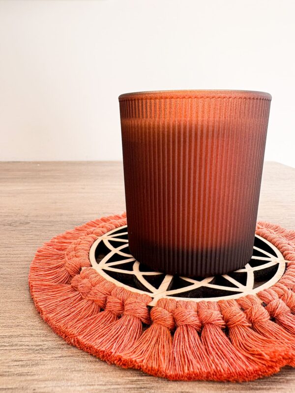Sous verre macramé mandala teinte clair terracota_04 Sous verre macramé mandala teinte clair terracota_04