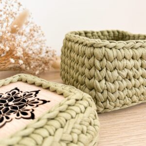 Boite carré de rangement crochet sur mesure_02 Boîte cadeau carrée personnalisable